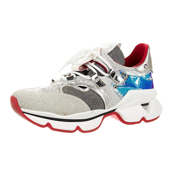 white Christian Louboutin chunky sneakers | red bottoms | authentic - Picture 2 of 8